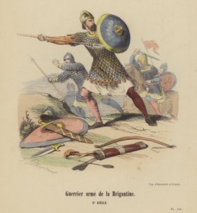 Brigantine 武装战士，Xe Siecle（彩色雕刻） 作者 法语学校