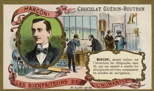 Guglielmo Marconi, Italian inventor and radio pioneer (chromolitho) 作者 法语学校