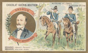 古斯塔夫·纳达 (Gustave Nadaud) (1820-1893)，法国歌格提耶 (goguettier)，诗人和词曲作者，着有政权禁止的《双人宪兵》或《潘多拉》讽刺作品 作者 法语学校