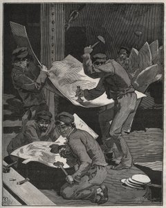 弗雷德里克-奥古斯特-巴托尔迪（1834-1905）制作的自由女神像的锤击和组装部件。阿道夫-比塔尔（Adolphe BITARD）于1880年创作的 "图解艺术 "中的版画。 作者 法语学校