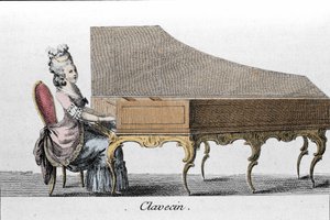 大键琴演奏者（Clavicembalo、cembalo）。 作者 法语学校