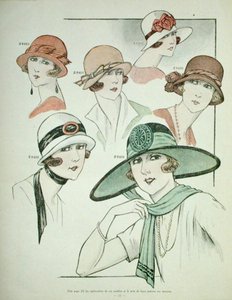妇女的帽子，来自 "La Veritable Mode Francaise de Paris"。 作者 法语学校