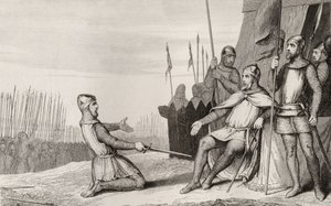 Henri I（1008-60）原谅他的兄弟Robert-Le-Vieux，来自Colart的“Histoire de France”，出版于1840年 作者 法语学校