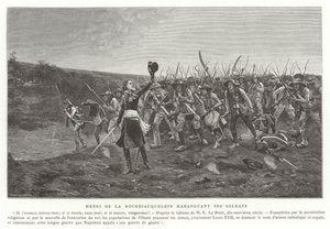 Henri de la Rochejaquelin haranguing他的士兵，Vendee Revolt，法国 作者 法语学校