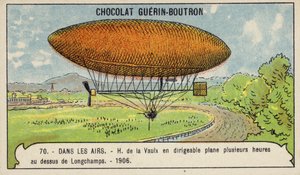 Henri de la Vaulx 在 Longchamps 上空的飞艇上盘旋数小时 作者 法语学校