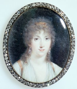 Henriette Lucy Dillon（1770-1853）松塔Gouvernet的侯爵夫人，c.1802（象牙上的wc） 作者 法语学校
