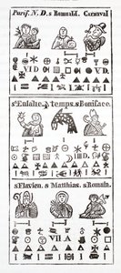 历书中的象形文字字符 作者 法语学校