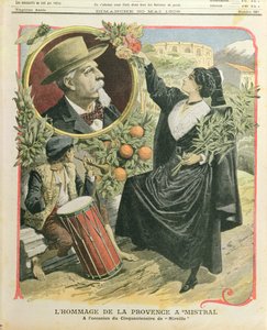 1909年5月30日Le Petit Journal的插图，向Mireille出版五十周年致敬Frederic Mistral（1830-1914） 作者 法语学校