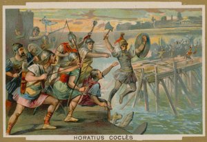 Horatius Cocles，罗马士兵，保卫Pons Sublicius反对Clusium的入侵军队，公元前6世纪 作者 法语学校