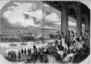 Horse racing at the Chantilly hypodrome in 1858. 作者 法语学校
