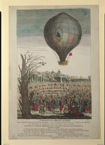 1784年1月19日，蒙哥菲尔兄弟和弗朗索瓦·皮拉特雷·德·罗齐尔（1754-85）在里昂的热气球实验 作者 法语学校