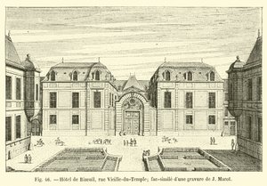 Hotel de Bizeuil，rue Vieille-du-Temple;由J Marot雕刻的相似物 作者 法语学校
