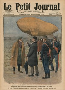 如何在法国欢迎空中征服者，欧内斯特·威洛斯，“Le Petit Journal”的插图，补充说明，1910年11月20日 作者 法语学校
