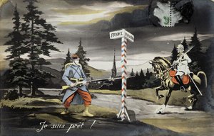我准备好，第一次世界大战明信片，1914年 作者 法语学校