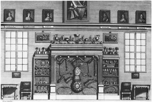 来自图书馆内阁的Sainte-Genevieve的插图由牧师Pere Claude Du Molinet（1620-87）1692 作者 法语学校