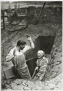 来自LesMisérables，19世纪的插图（bw雕刻） 作者 法语学校