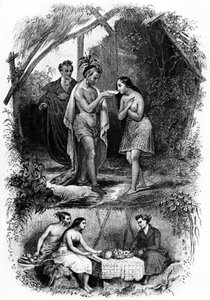 Francois Rene de Chateaubriand的小说《Les Natchez》的插图 作者 法语学校