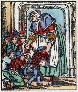 Illustration of the “” Le petit poucet “” tale by Charles Perrault. Wood engraving of Imaging Pellerin - Epinal, sd. Late 19th century. 作者 法语学校