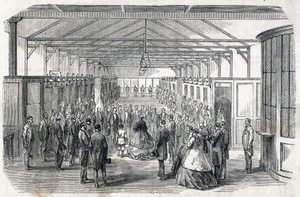 Impress Eugenie and Imperial Prince visit the Bank of France, 23 June 1866 - - engraving in Le MONDE Illustrous DU 07/07/1866 作者 法语学校