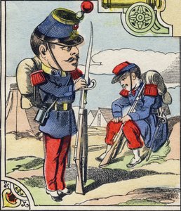 步兵线。 雕刻在“漫画军事字母表”中。 第五系列。 脑脊液成像。 Pellerin 和 Cie，Printers，Epinal，19 世纪后期。 16 页。 尺寸：25x18,5cm 作者 法语学校