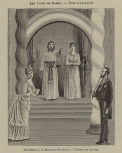 一个完美的女主人在妇女小屋的启动仪式（雕刻）。 作者 法语学校