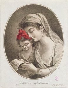 共和党老师。 c.1789（彩色雕刻） 作者 法语学校
