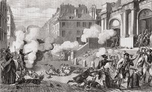 1795年10月5日，第四年Vendemiaire的起义，来自Louis Blanc的“Histoire de la Revolution Francaise”（1811-82） 作者 法语学校