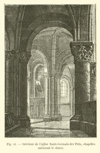 在Saint-Germain des Pres教堂内，教堂周围有教堂 作者 法语学校
