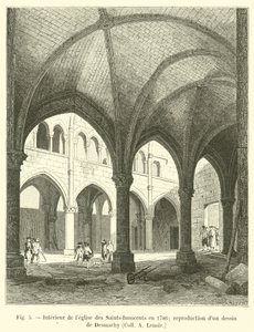 1786年圣洁无辜教堂的内部;由Desmachy，Coll A Lenoir复制绘画 作者 法语学校