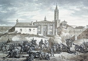 意大利乡村：拿破仑-波拿巴的法国军队占领维罗纳（1789-1821）。1797年左右的匿名画。巴黎，卢浮宫博物馆 作者 法语学校
