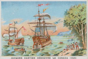 Jacques Cartier发现加拿大，1535年 作者 法语学校