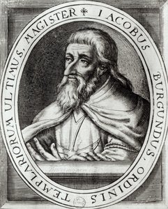 Jacques de Molay（c.1243-1314）圣殿骑士团的大师 作者 法语学校
