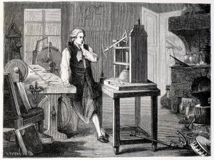 詹姆斯-瓦特研究纽科门机器的完善情况（1767年）--载于《科学专辑；杰出的学者；伟大的发现》1896。 作者 法语学校
