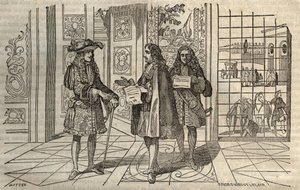 让-巴蒂斯特-科尔贝尔（Jean-Baptiste）（1619-1683）在凡尔赛与国王路易十四和弗朗索瓦-卢瓦（1641-1691）会面时的情景--在勒克莱尔之后的刻版 作者 法语学校