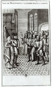 Jean de Bretagne（1293-1345）蒙特福特伯爵和他的妻子在南特受到欢迎 作者 法语学校