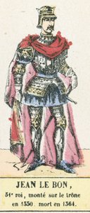 让·勒庞，第 51 任国王，1350 年即位，卒于 1364 年（彩刻） 作者 法语学校