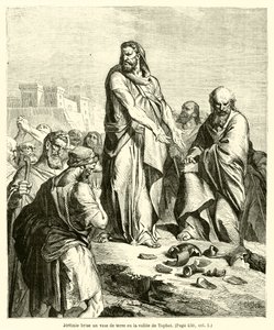 Jeremie brise un vase de terre en la vallee de Tophet (engraving) 作者 法语学校