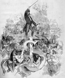 年轻的约翰-施特劳斯（1825-1899），在巴黎歌剧院举行的面具舞会上拉小提琴 作者 法语学校