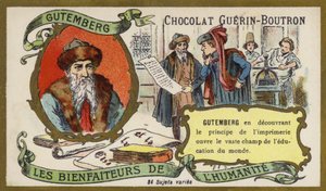 Johannes Gutenberg, German, engraver, inventor and printer (chromolitho) 作者 法语学校