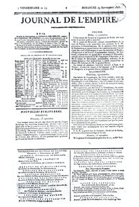 Journal of lEmpire，1805年9月29日（打印）