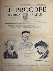 Journal du Proope，巴黎咖啡馆，1895年2月：法国诗人Paul Verlaine、Paul Arene和Laurent Tailhade的肖像。 作者 法语学校