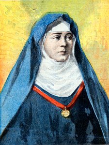 Julienne Duguesclin (1377-1404) 本笃会修女，1894年7月23日的《小报》插图（雕刻）。 作者 法语学校