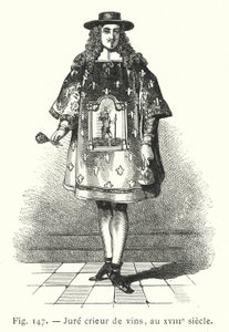 发誓酒保，18 世纪（雕刻） 作者 法语学校