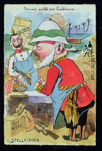 爱德华七世国王（1841-1910）由Kaiser Wilhelm II（1859-1941）从Les Guepes，1890年（笔和墨水在纸上）纠缠不清 作者 法语学校
