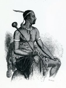 莫绍绍一世国王（约1786-1870）1833年（雕刻）。 作者 法语学校