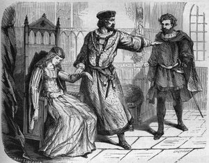 法国国王菲利普六世（Philippe de Valois）（1293 - 1350）和他的妻子纳瓦拉的布兰奇（V. 1333-1398）。雕刻于 "世界各国人民从古至今的卖淫和放荡史"，作者为Th.-F.Debray著。 作者 法语学校