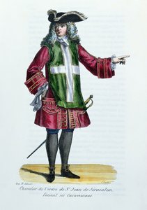 耶路撒冷圣约翰勋章的骑士，1842年父亲Helyot的修道院命令的历史和服装插图 作者 法语学校