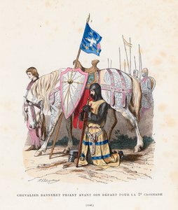 1146年，骑士在前往第二次十字军东征之前祈祷 作者 法语学校