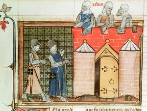 耶路撒冷之前的圣殿骑士团，来自Le Roman de Godefroi de Bouillon 作者 法语学校