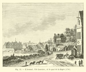 洛杉矶，Lile Louviers和quai de la Rapee，1780年 作者 法语学校